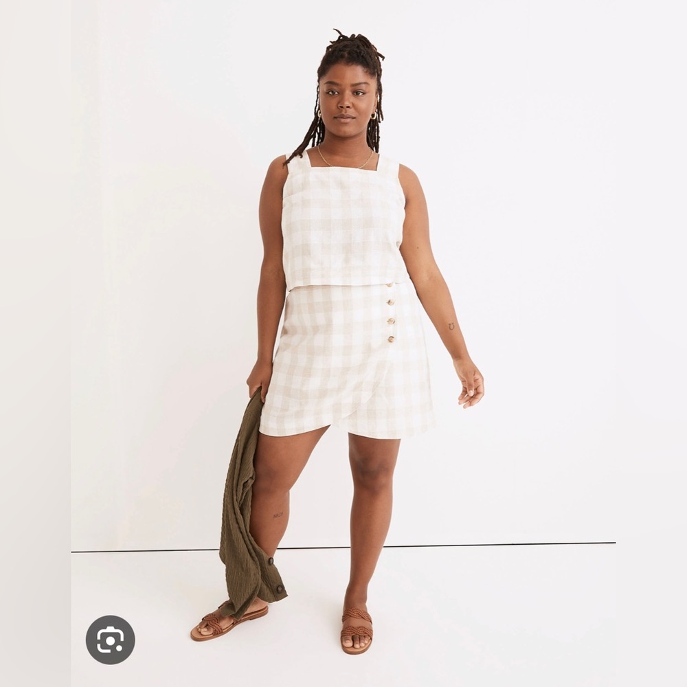 Madewell Linen Tulip Hem Mini Skirt Undyed Edition 12